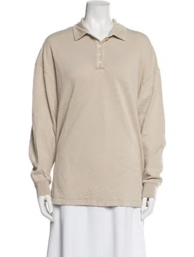 Pre-owned Le Jean Long Sleeve Polo In Neutral