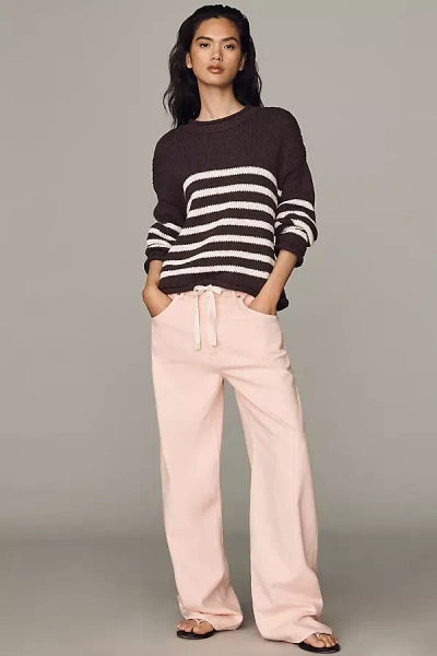 Le Jean Luna High-rise Relaxed Wide-leg Jeans In Pink