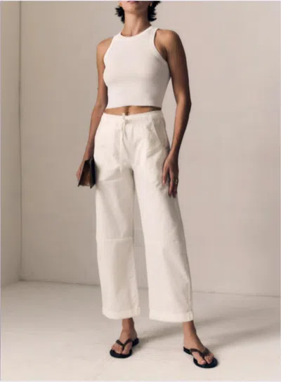 Le Jean Mara Sateen Drawstring Pant In White