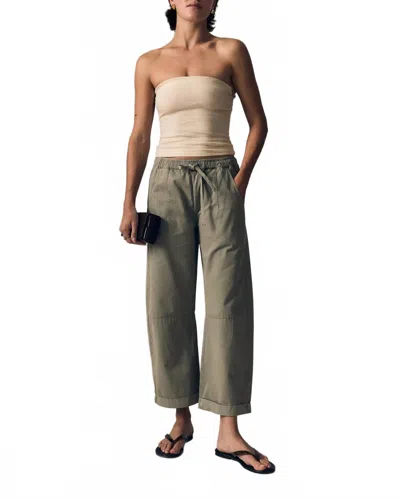 Le Jean Mara Sateen Drawstring Pants In Soft Sage In Green