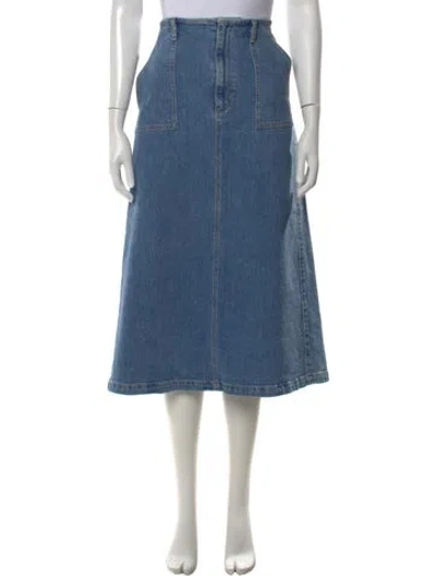 Pre-owned Le Jean Midi Length Skirt In Blue