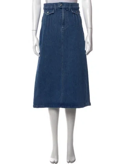 Pre-owned Le Jean Midi Length Skirt In Blue