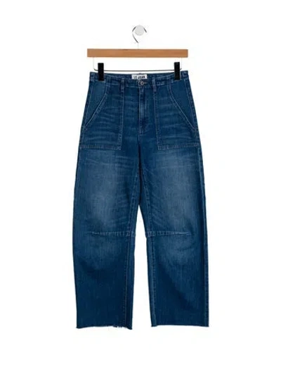 Pre-owned Le Jean Mid-rise Straight Leg Jeans In Blue