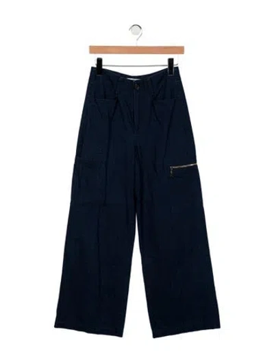 Pre-owned Le Jean Mid-rise Wide Leg Jeans In Blue
