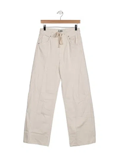 Pre-owned Le Jean Mid-rise Wide Leg Jeans In White