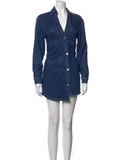 Pre-owned Le Jean Mini Dress In Blue