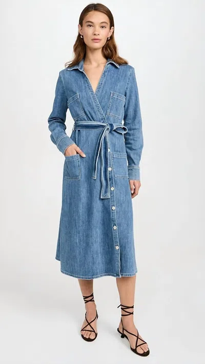 Le Jean Misty Midi Dress In Daisy In Blue