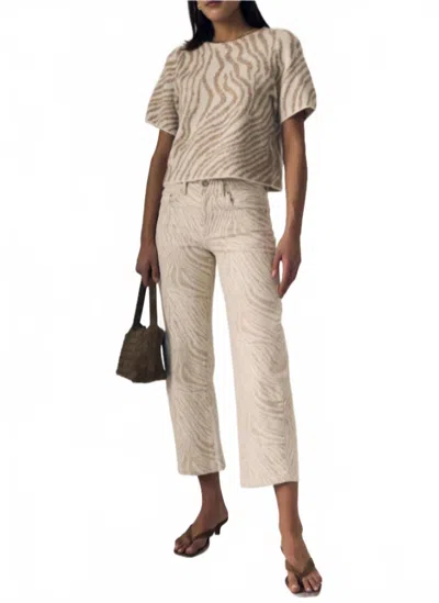Le Jean Nomad Ankle Mid Rise Jeans In Zebra In White