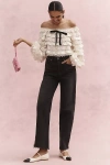 Le Jean Nomad Beaded Tux High-rise Wide-leg Jeans In Black