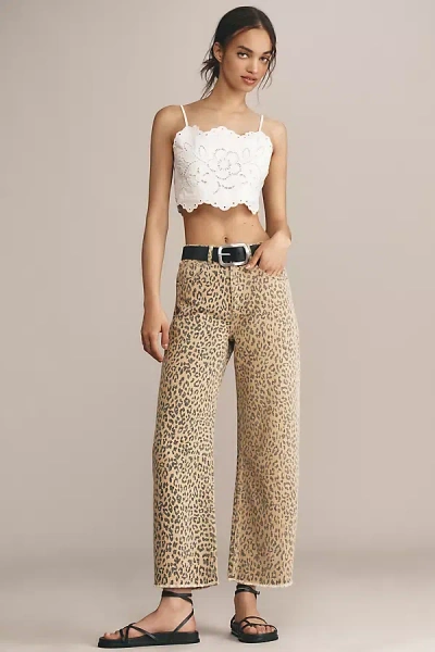 Le Jean Nomad High-rise Tapered Anks In Beige