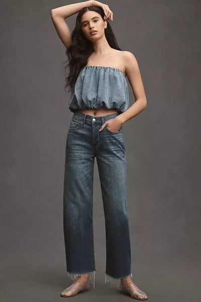 Le Jean Nomad High-rise Tapered Anks In Blue