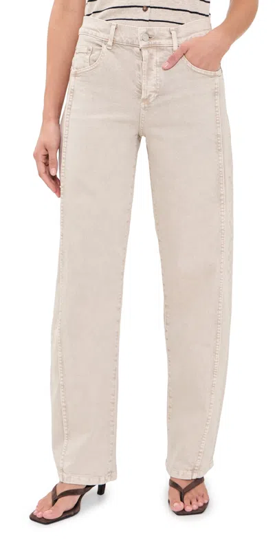 Le Jean Nomad Tuck Jeans Desert Sands In White