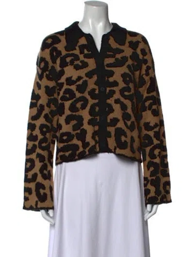Pre-owned Le Jean Nylon Animal Print Sweater In Multicolor