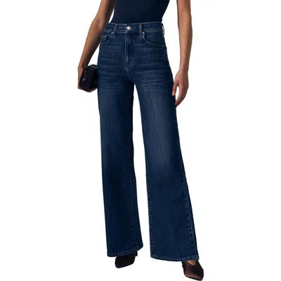 Le Jean Petite Column High Waist Wide Leg Jeans In Blue