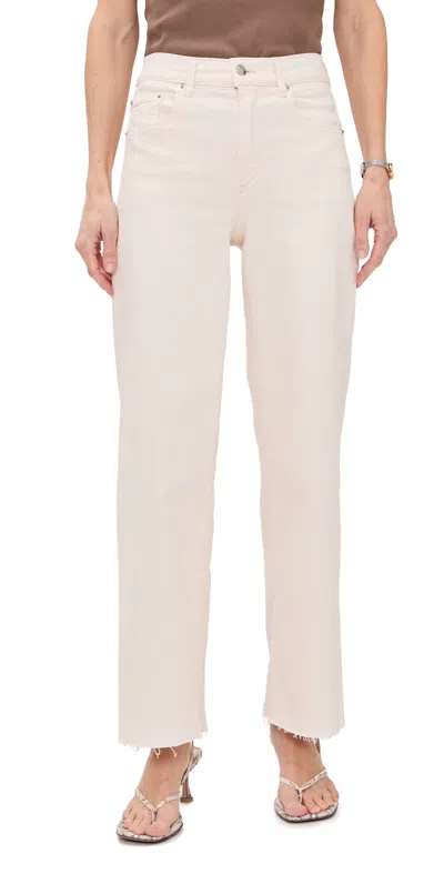 Le Jean Petite Column Raw Hem Jeans Bone In White