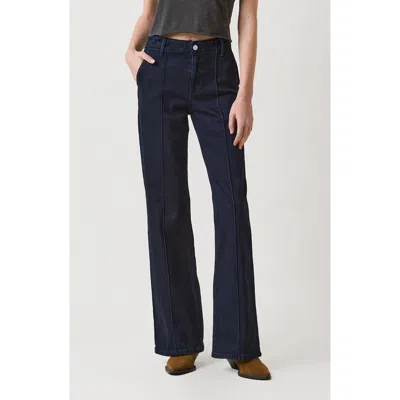 Le Jean Pintuck Wide Leg Jeans In Blue