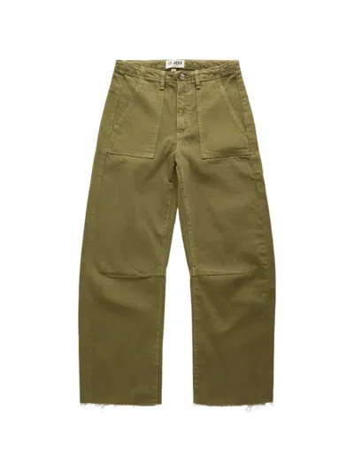 Le Jean Raw-cut Straight-leg Jeans In Green