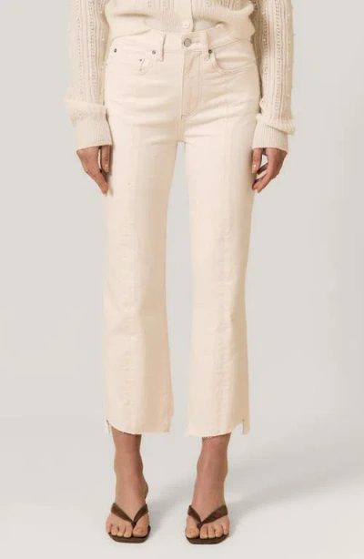 Le Jean Reworked '90s Raw Step Hem Ankle Straight Leg Jeans In Neutral