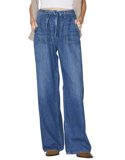 Le Jean Rory Relaxed Barrel Cascade In Indigo Denim