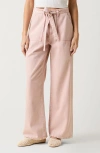Le Jean Rory Relaxed Tie Waist Wide Leg Jeans In Pink