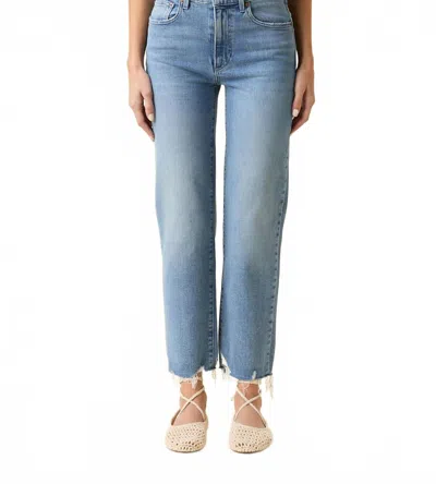Le Jean Sabine Straight Leg High-rise Jeans In Valley In Blue
