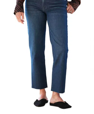 Le Jean Sabine Straight Mid Rise Jeans In Dark Side In Multi