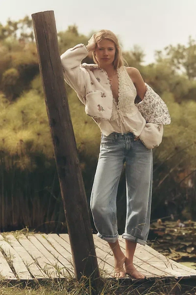 Le Jean Selena Crop High-rise Tapered Jeans In Blue