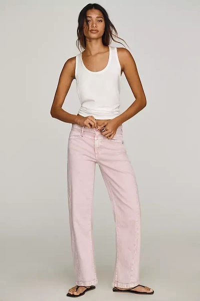 Le Jean Selena Crop Mid-rise Tapered Jeans In Pink