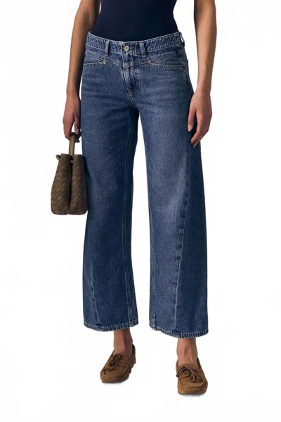Le Jean Selena Mid Rise Crop Jeans In Indigo Bloom In Blue
