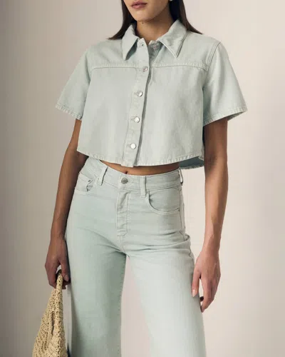 Le Jean Short Sleeve Swing Shirt In Minty In Multi