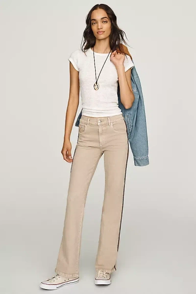 Le Jean Sideline Nomad Mid-rise Barrel Jeans In Beige