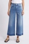 Le Jean Sophia Release Hem Wide Leg Jeans In Modern Love
