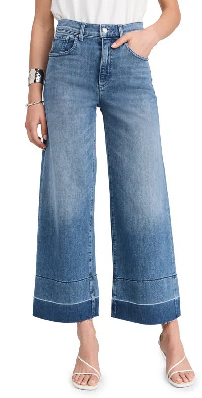 Le Jean Sophia Release Hem Wide Leg Jeans In Modern Love