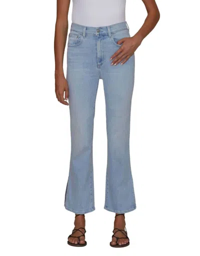 Le Jean Stella Crop Flare Ice Breaker In Denim Light Blue In Multi