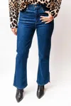 Le Jean Stella Crop Flare In Blue In Blue