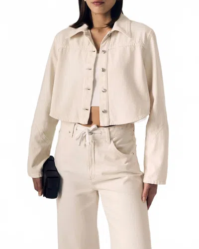 Le Jean Swing Shirt Jacket In Bone In Yellow