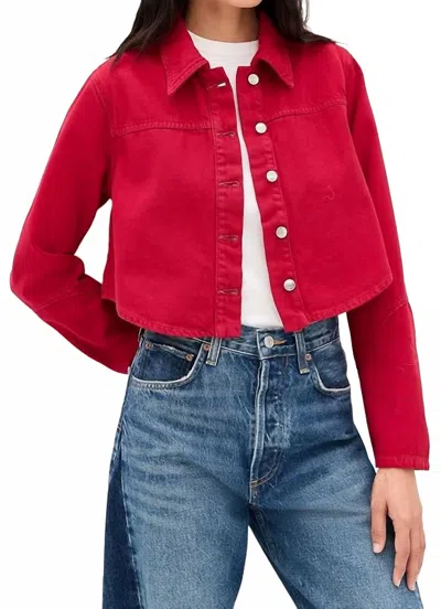 Le Jean Swing Shirt Jacket In Red In Pink