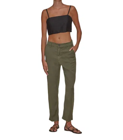 Le Jean The Sloane Trouser In Olive Green In Multi