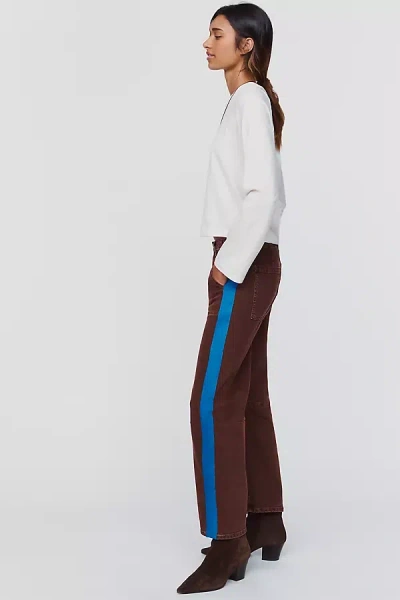 Le Jean Track Utility Mid-rise Tapered Jeans In Brown