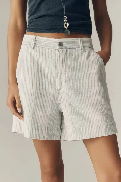 Le Jean Trouser Short In Summer Stripe In White