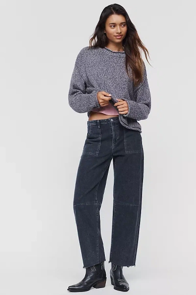 Le Jean Utility High-rise Barrel-leg Jeans In Black