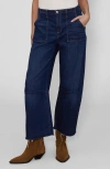 Le Jean Utility Raw Hem Crop Barrel Jeans In Zoe
