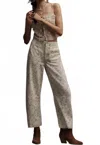 Le Jean Utility Soft Barrel Jeans In Lemon Floral In Gray