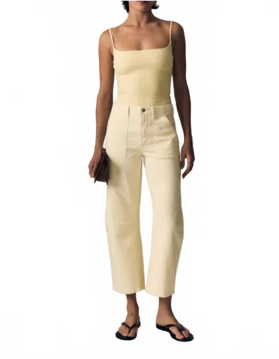 Le Jean Utility Soft Barrel Jeans In Lemon Yellow In Neutral