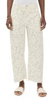 Le Jean Utility Soft Barrel Jeans Lemon Floral In White