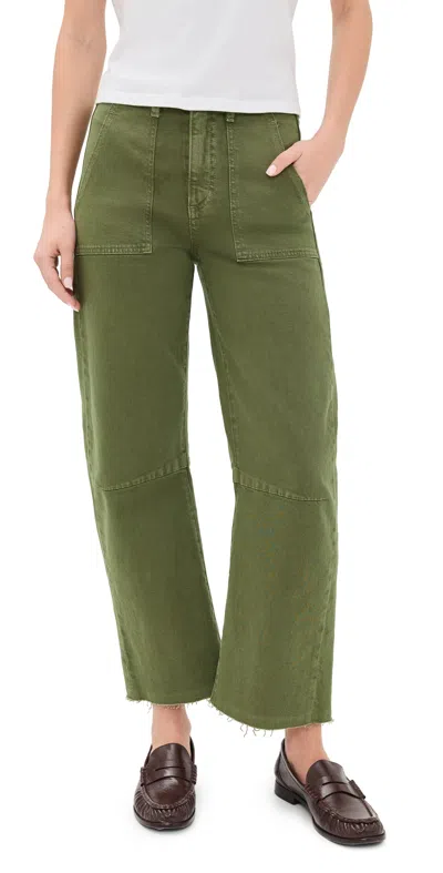 Le Jean Utility Soft Barrel Jeans Olive Green