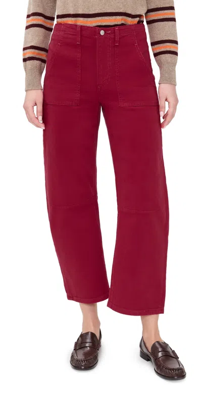 Le Jean Utility Soft Barrel Mid Rise Jeans Red