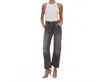 Le Jean Utility Soft Barrel Trouser Pants In Moonstone In Multi