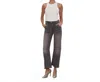 Le Jean Utility Soft Barrel Trouser Pants In Moonstone In Multi