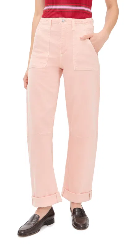 Le Jean Utility Soft Double Cuff Jeans Peachy In Pink